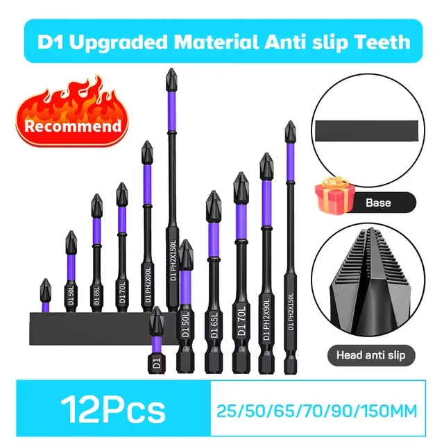 6/12 Pcs Magnetic Screwdriver Bits