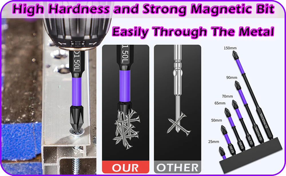 6/12 Pcs Magnetic Screwdriver Bits